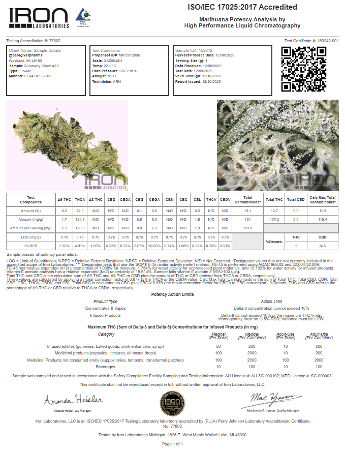 Blueberry Chem #23 (Chem Dominant Pheno) THCa Flower