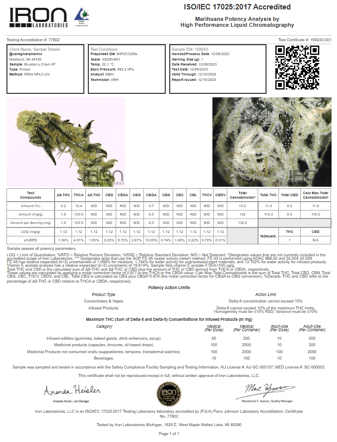 Blueberry Chem #7 (Blueberry Dominant Pheno) THCa Flower